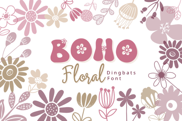 Boho Floral: Hand-Drawn Charm for Your Creative Projects
